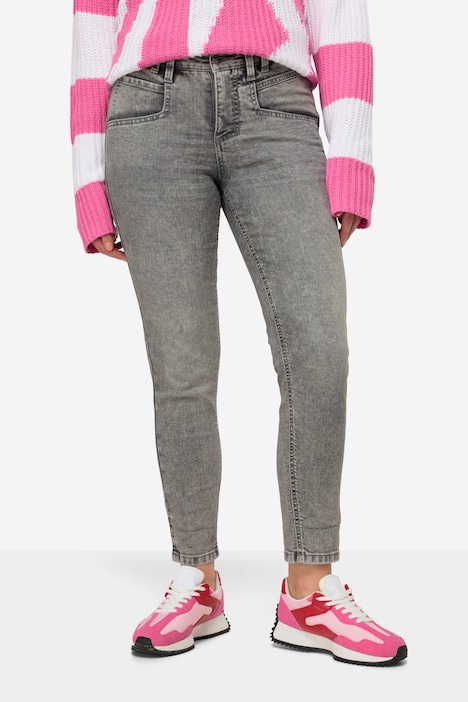 7/8-Slim-Jeans, 5-Pocket, Saum-Umschlag, mit recyceltem Polyester