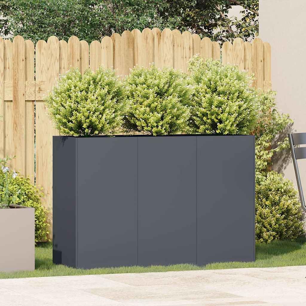 vidaXL Pflanzkübel Anthrazit 120x40x80 cm Kaltgewalzter Stahl, Pflanzschale, Garten-Garten-Pflanzkübel, Outdoor-Pflanzgefäß, Hochbeet, Pflanzgefäß