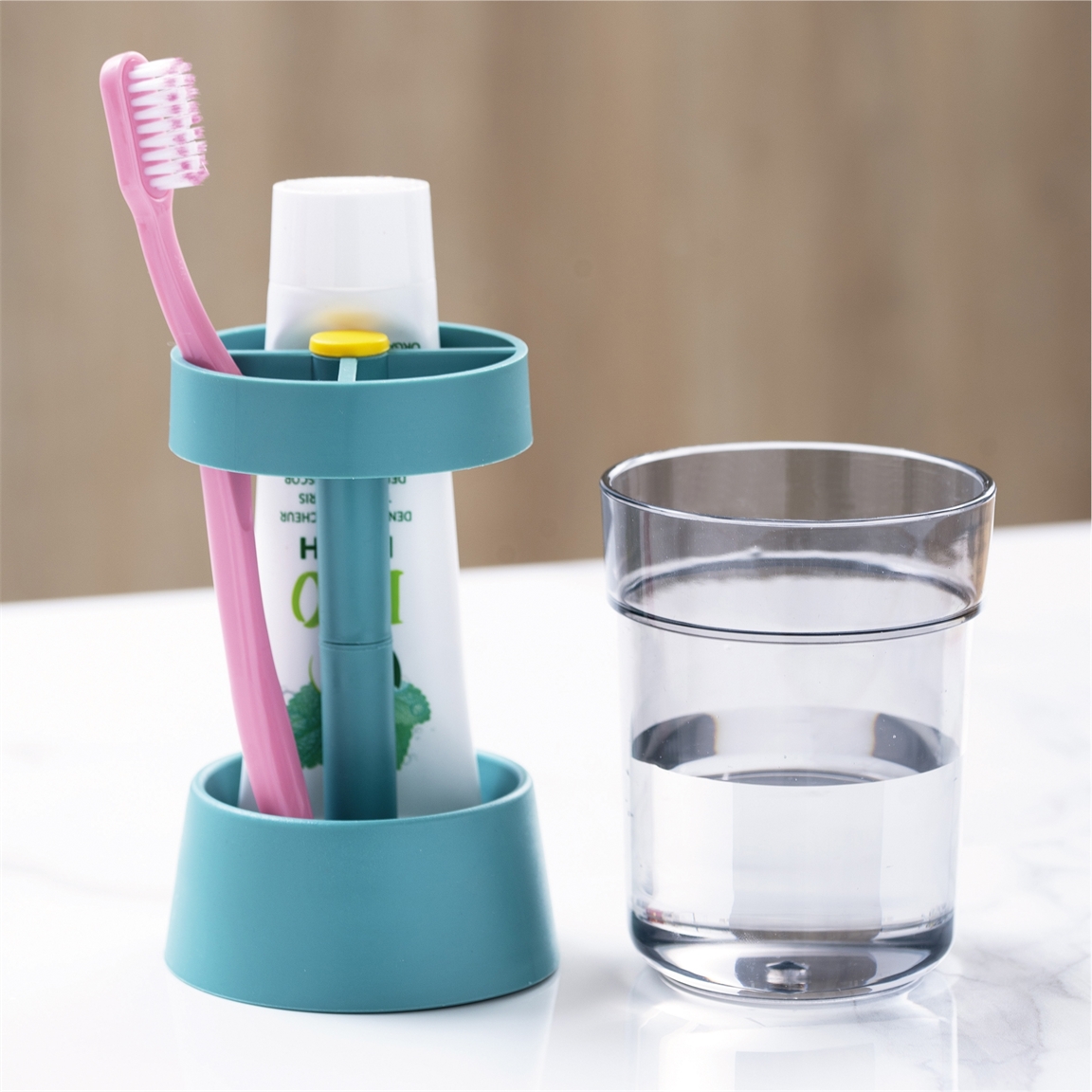 Support pour brosses à dents bleu