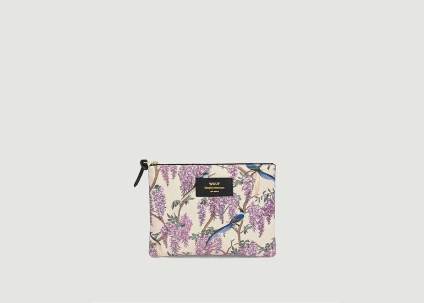 Grande pochette en toile imprimée Glycine Wouf