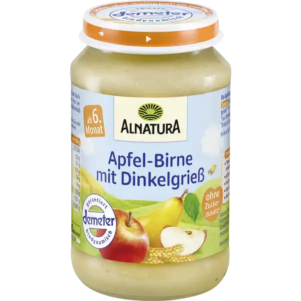 Bio Apfel-Birne mit Dinkelgrieß