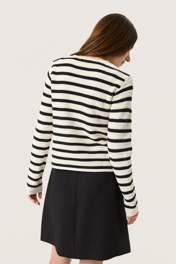 Soaked in Luxury SLMusling Jacket Black and white stripe