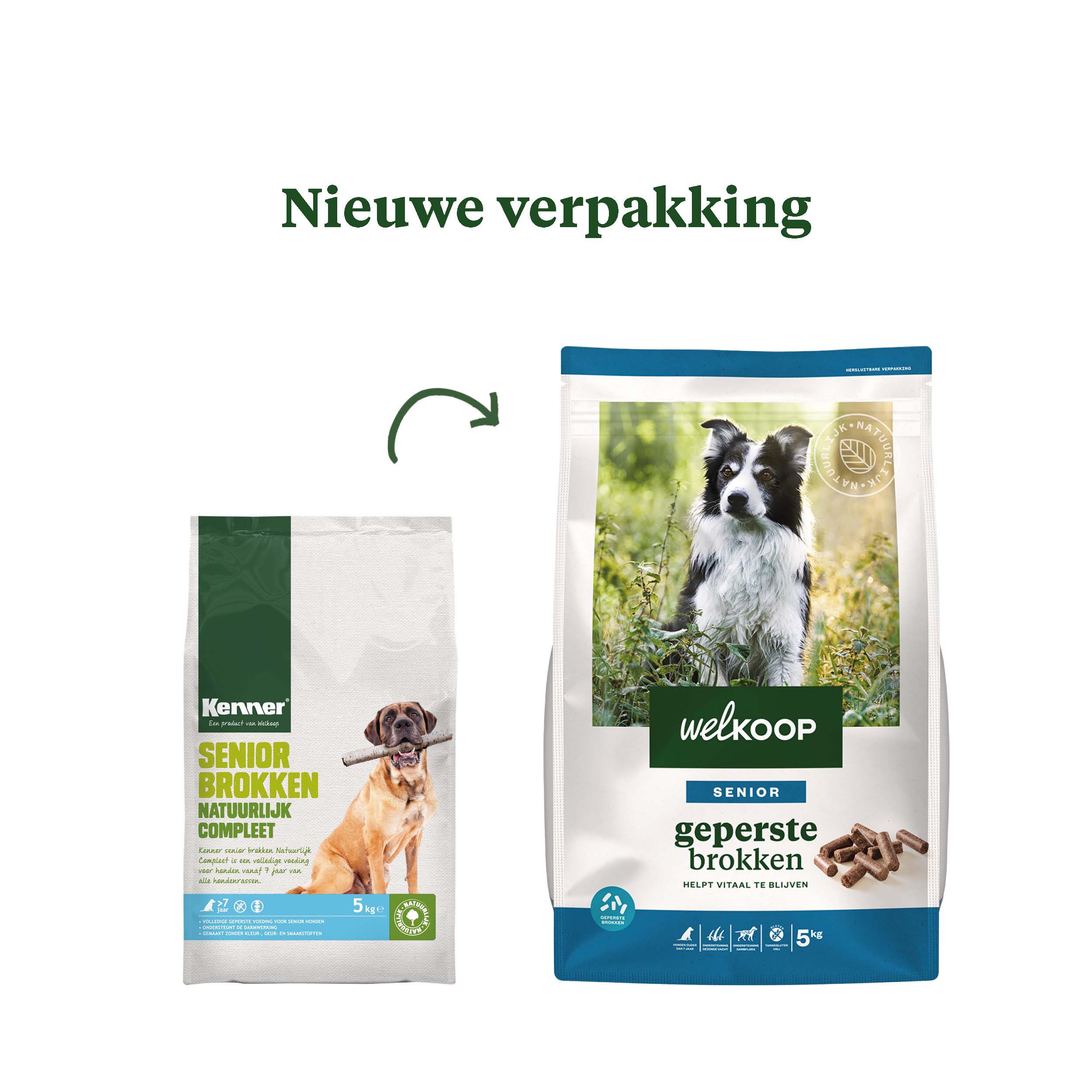 Welkoop Senior Geperste brokken - Hondenvoer - 5 Kilogram - Onbekend