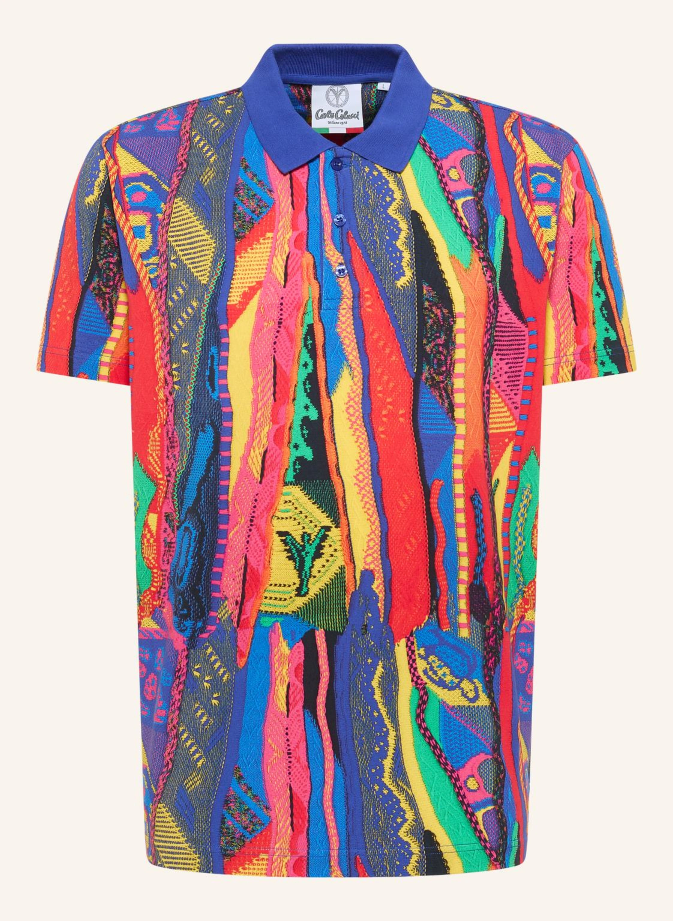 CARLO COLUCCI Poloshirt mit Knitprint EGG
