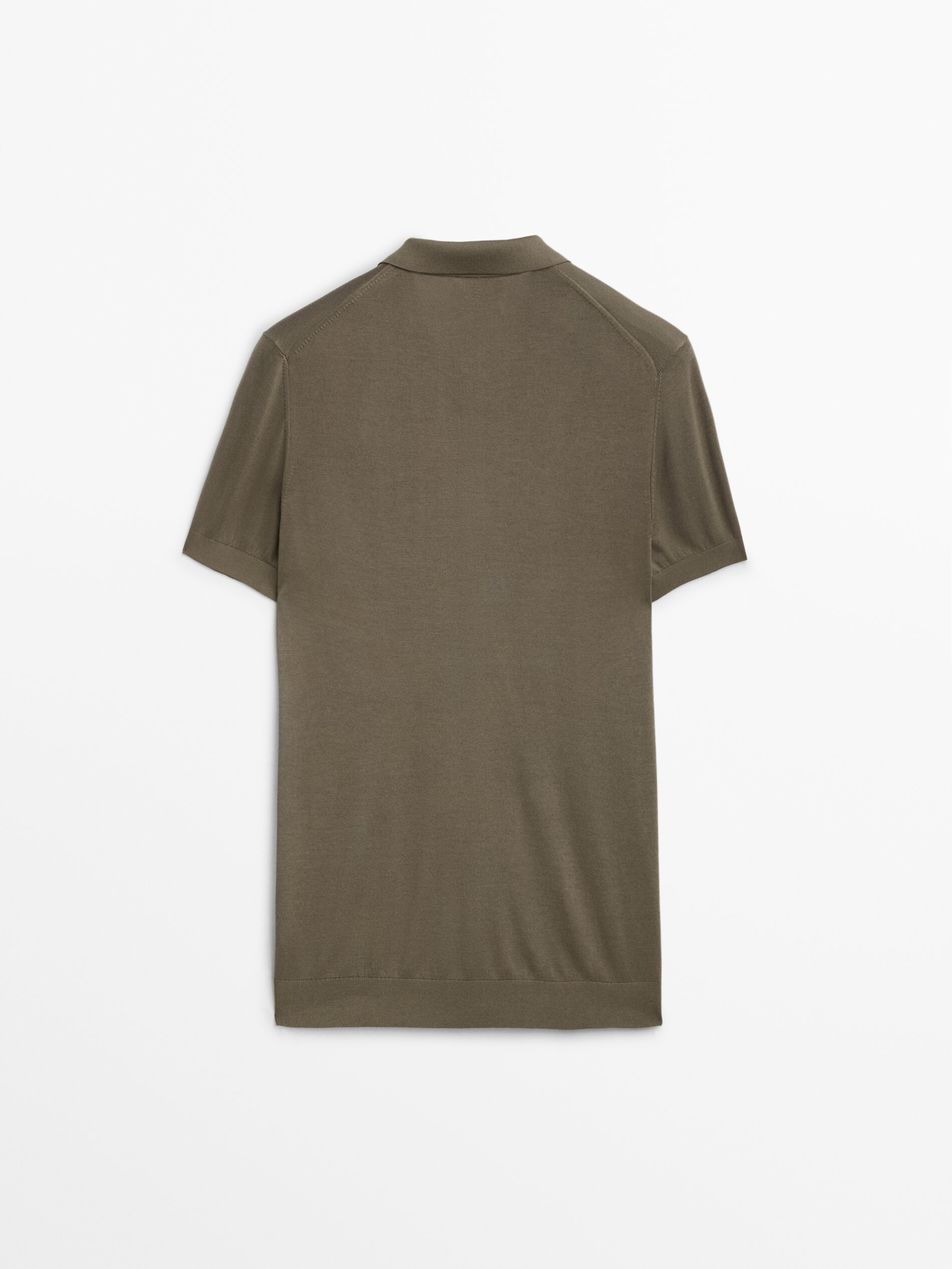 Camisa polo em algodão e seda - Edição Limitada - Cáqui