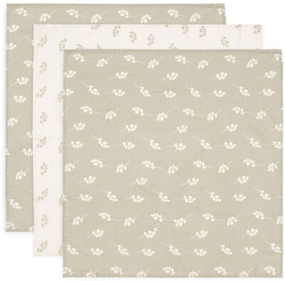 Jollein Musselinteppe 3-Pack, Twig Olive Green