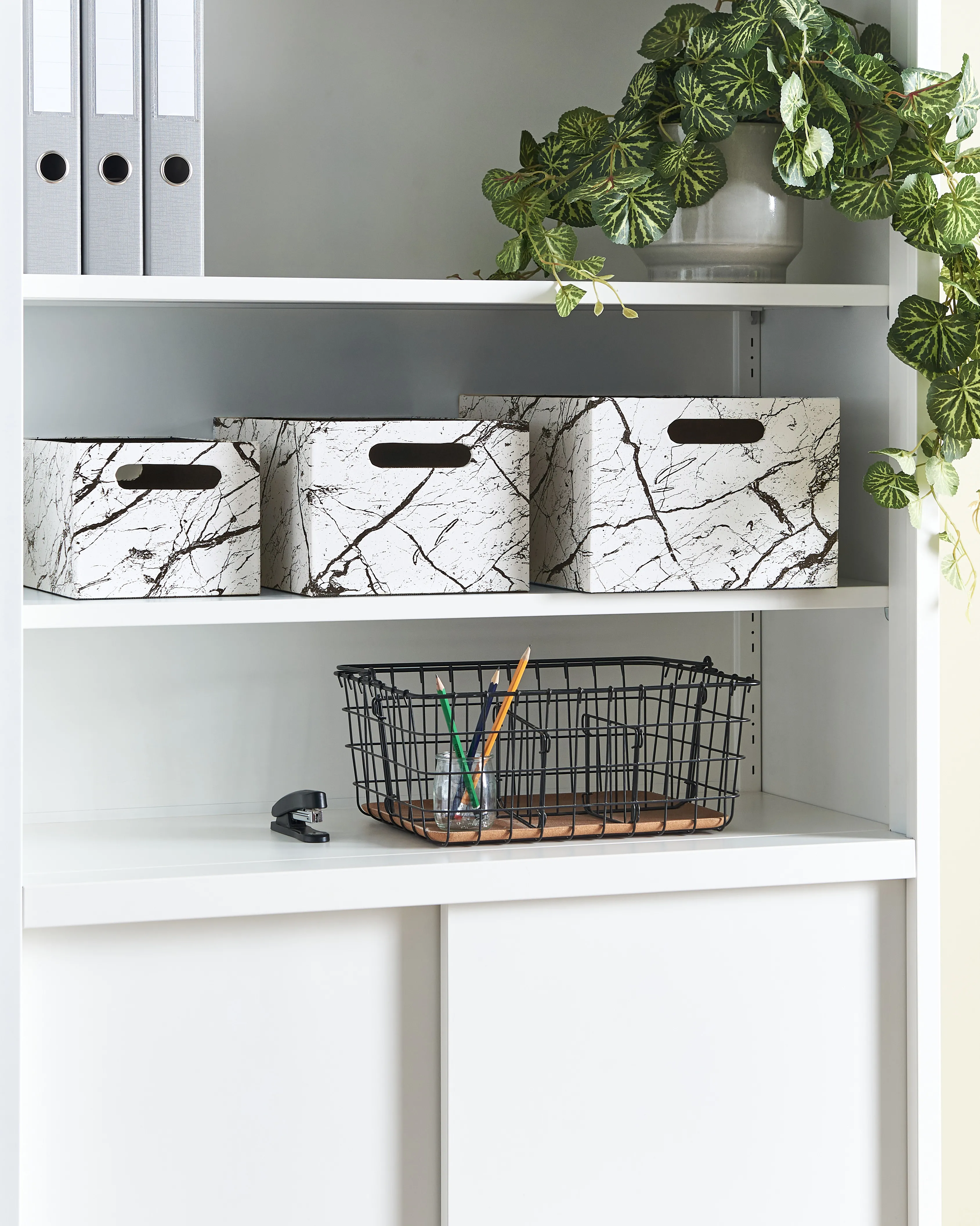 Set van 3 dozen LARSA Kunstleer Wit