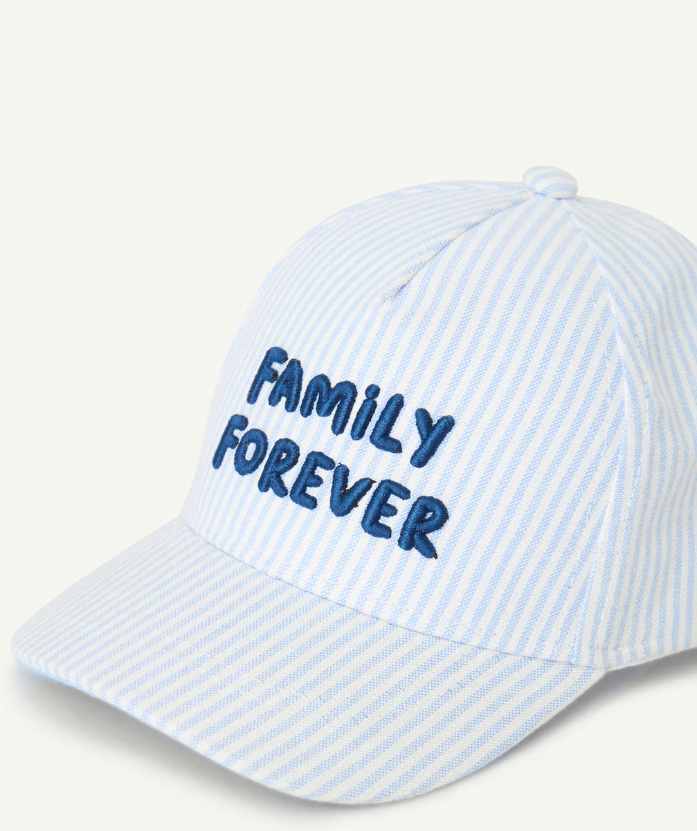 casquette bébé garçon rayé bleu et blanc