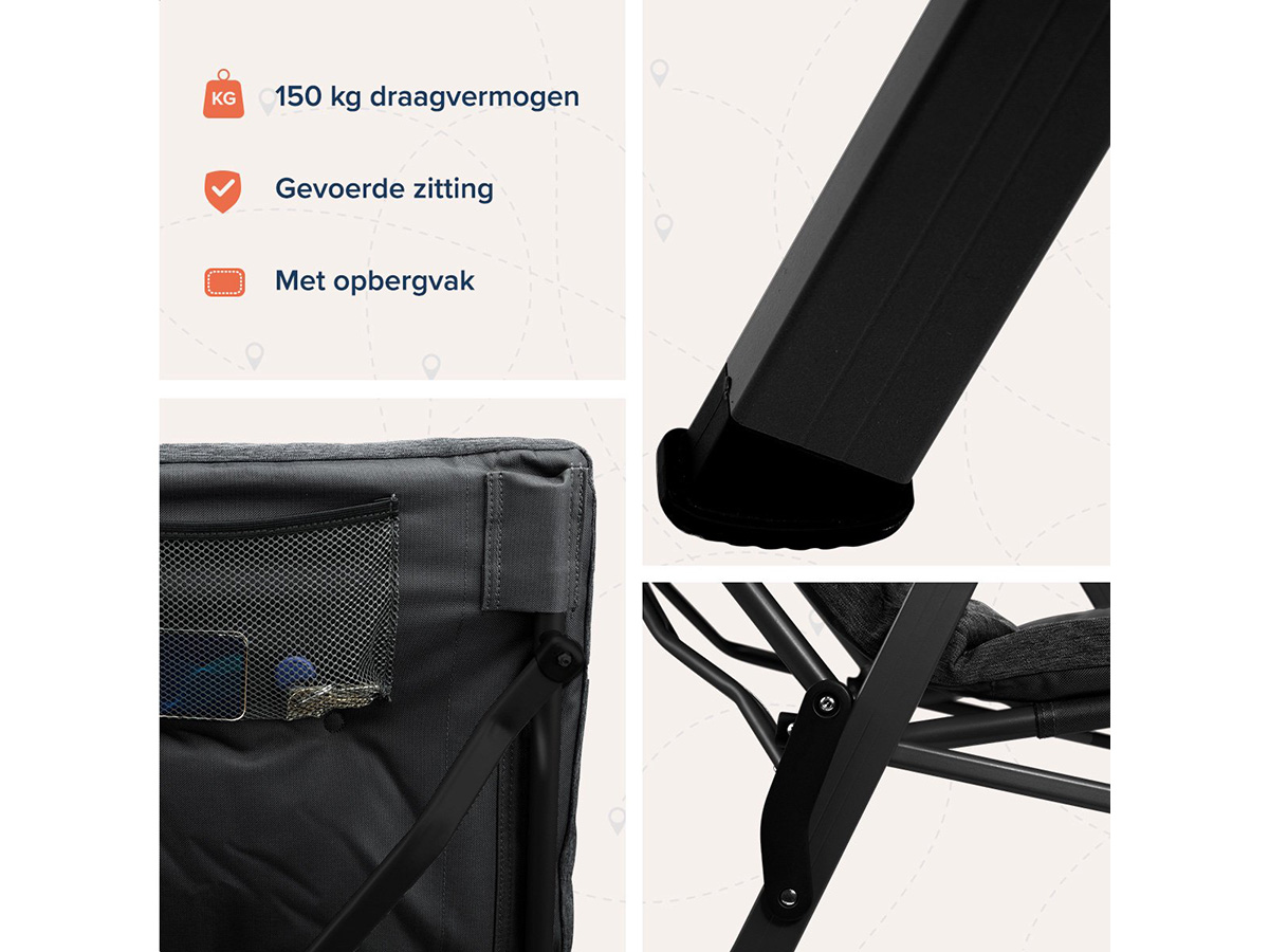 TRVLMORE set van 2 vouwstoelen met draagtas - Black
