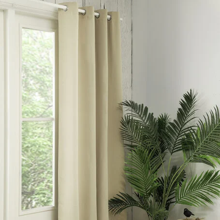 Gordijnen Verduisterend & Isolerend - Haken of Ringen - Beige
