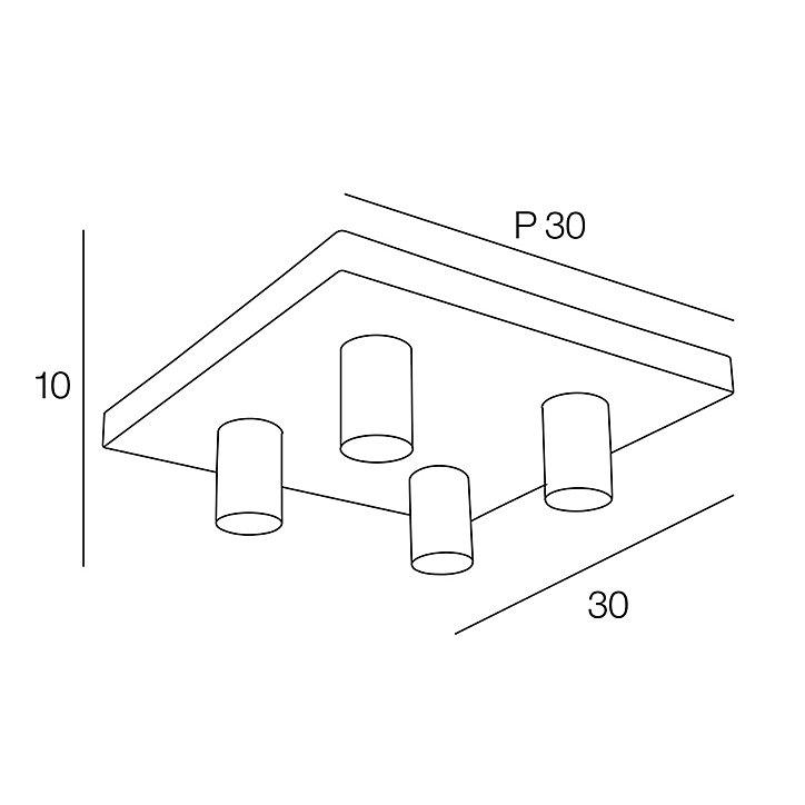 Plafonnier E27 40W Corep Conrad marron L.30 x H.10 x P.30 cm