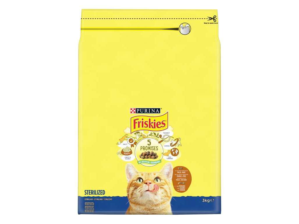 RAÇÃO PARA GATO FRISKIES ESTERILIZADO COM PERU E VEGETAIS 3KG