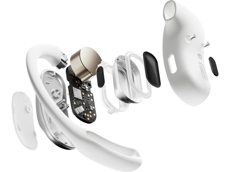 Shokz Wireless In-Ear-Kopfhörer OpenFit Air Weiss Open-Ear-Sportkopfhörer