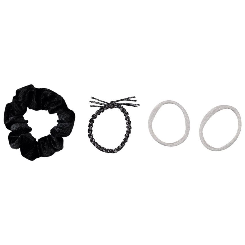 Lot de 4 chouchous pour fille - Noir