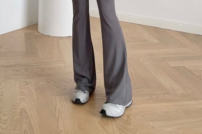 Haneliz - Mid Rise Plain Flared Yogabroek