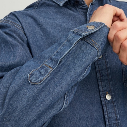 Jack & Jones - 12217980 JOROWEN TWILL RELAXED SHIRT LS CBO DARK BLUE DENIM Azul