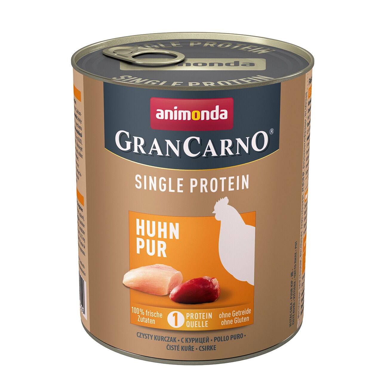 animonda GranCarno Single Protein Nassfutter Hund Adult, Huhn pur 6x800 g