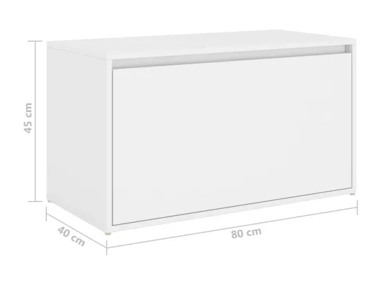Banc d'entrée 80x40x45 cm Blanc Bois d’ingénierie
