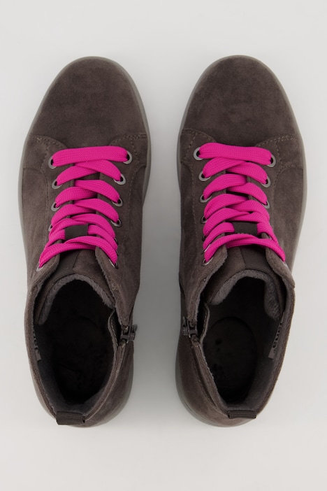 Jana Stiefeletten, Veloursoptik, vegan, Weite G