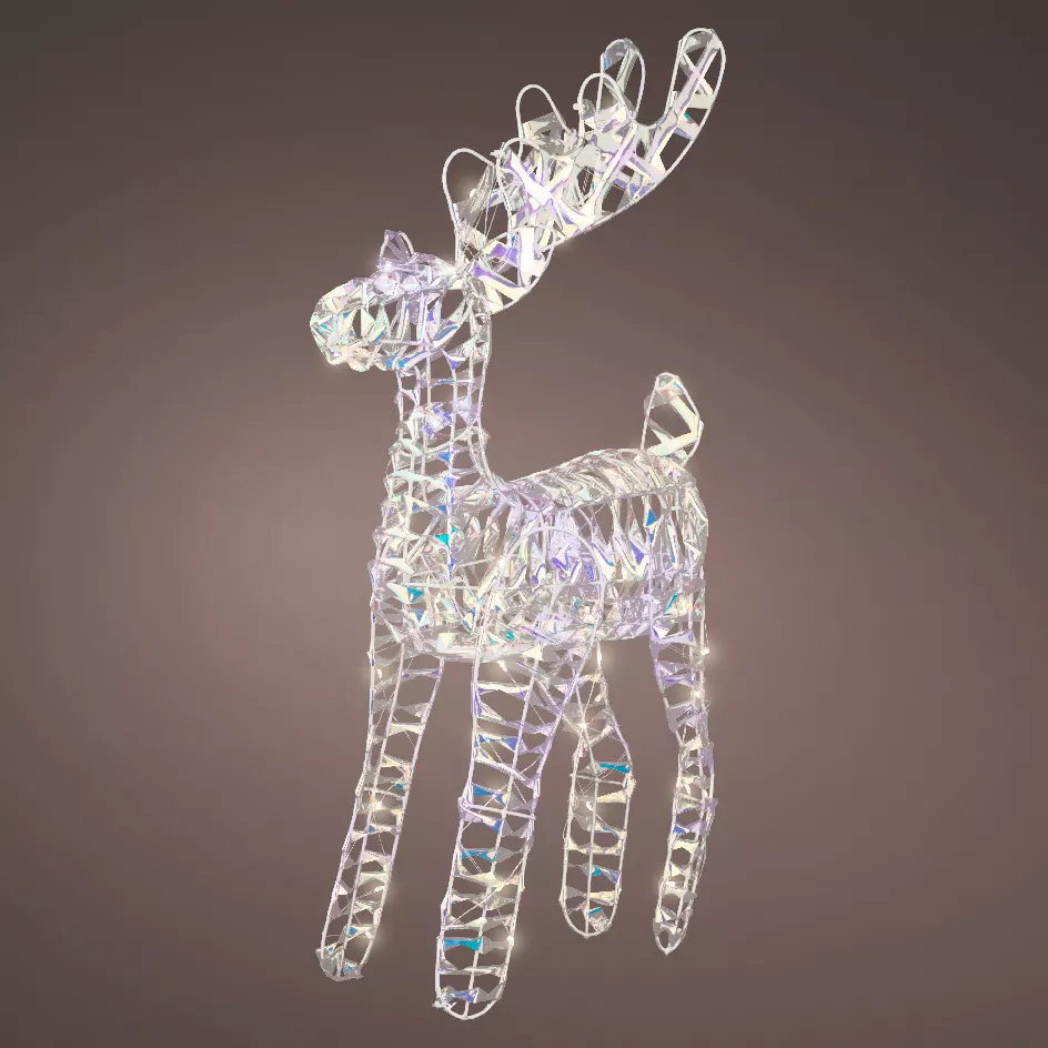 Renne lumineux à piles 50 LED (H50 cm) Ice Blanc froid
