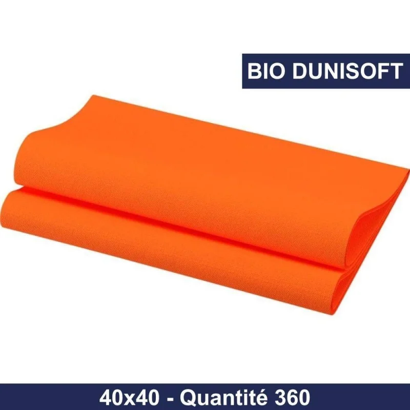 DUNI - Serviette de table Bio Dunisoft - 40x40 - Orange - x360