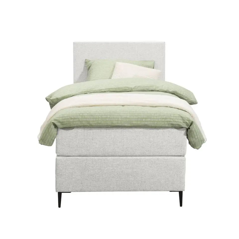 Boxspring Liv egaal - ecru - 90x200 cm - slanke poot