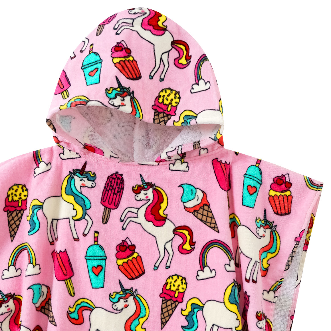 Topolino Badeponcho mit Einhorn-Motiven rosa