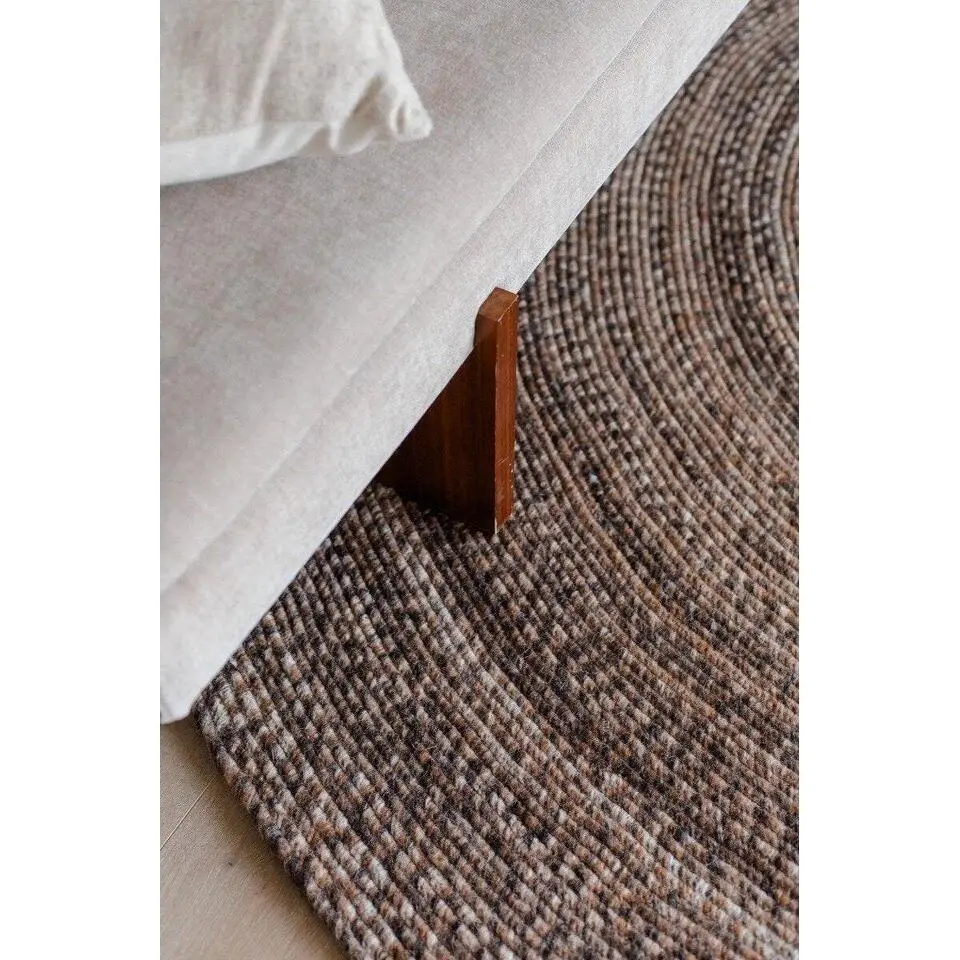 Interieur05 rond vloerkleed Gapo donkerbruin - 220 x 220 cm