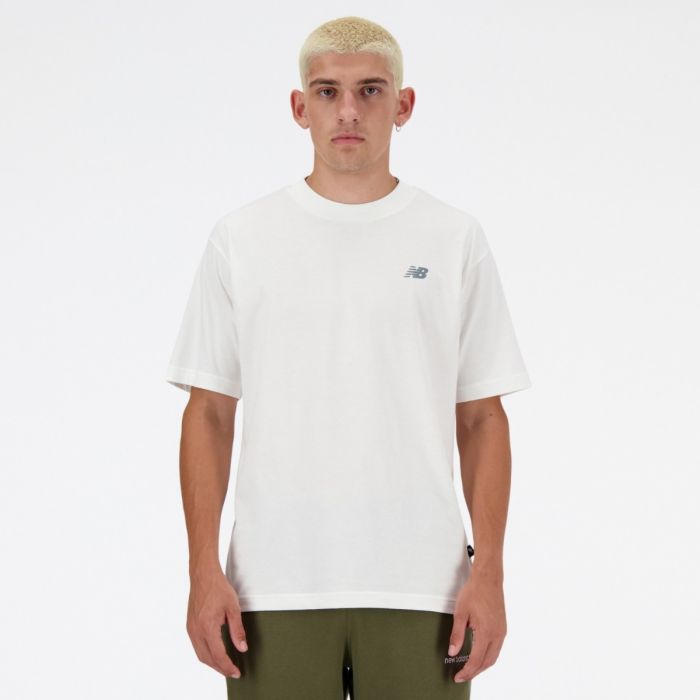 New Balance Herre T-shirts Relaxed Logo SS Tee Hvid