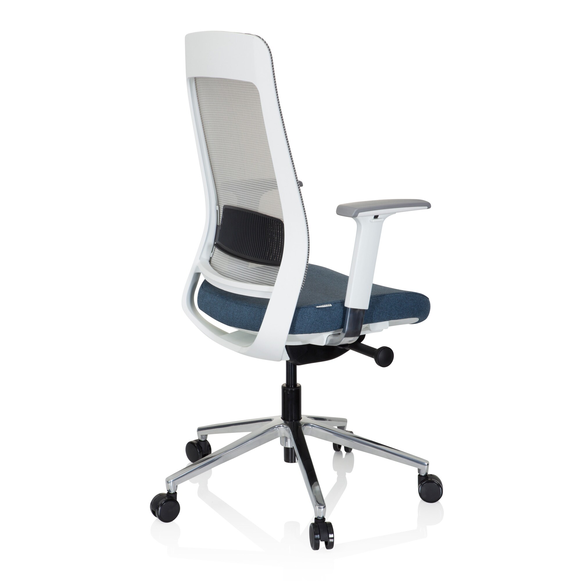 Profi Bürostuhl CHIARO T2 WHITE Stoff/Netzstoff mit Armlehnen (höhenverstellbar) hjh OFFICE