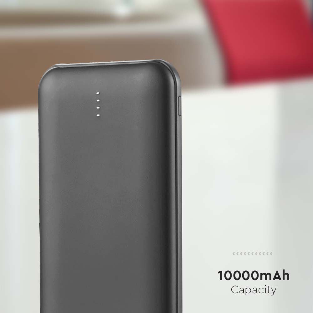 Powerbanks met LED-scherm - Zwarte behuizing - 10000 mAh