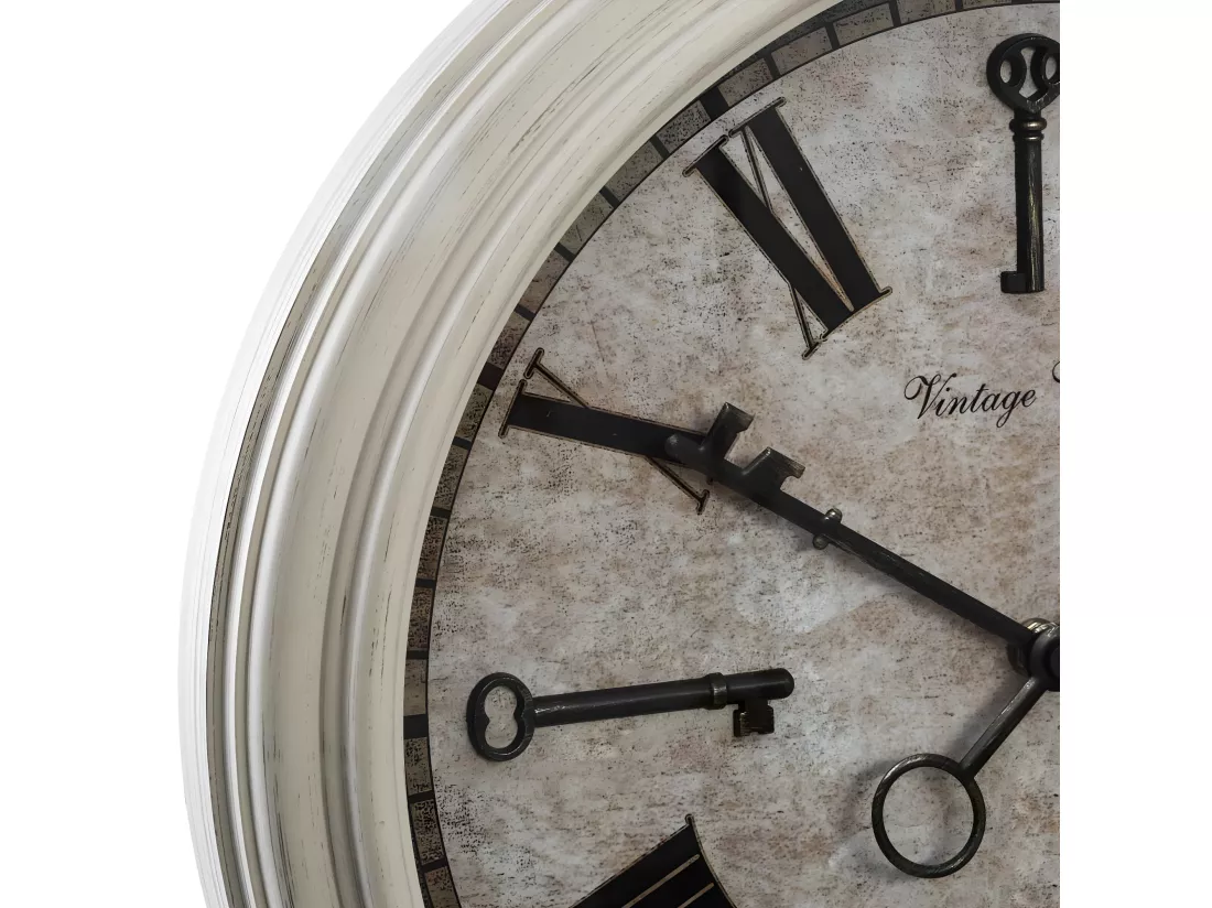 Pendule murale Aiguilles en forme de Clef D 39 cm
