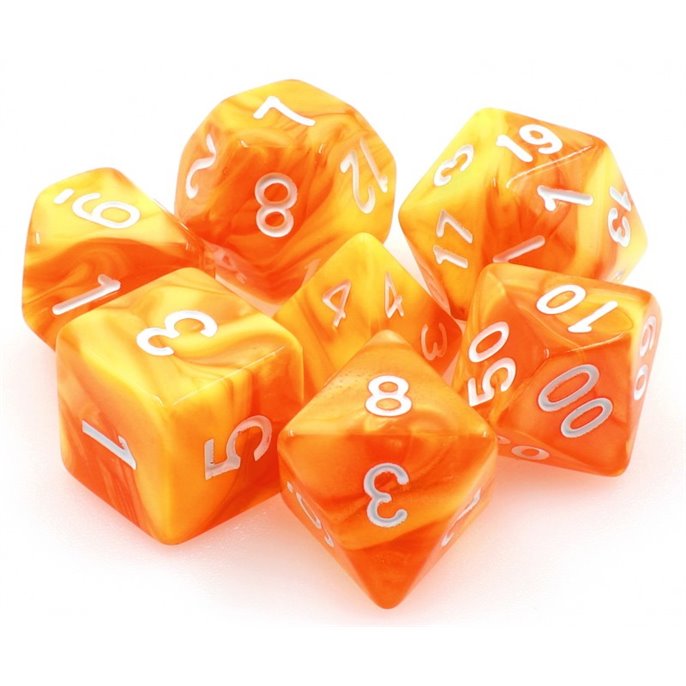 Set de dés de Jeu de Rôle : Jaune  et  Orange