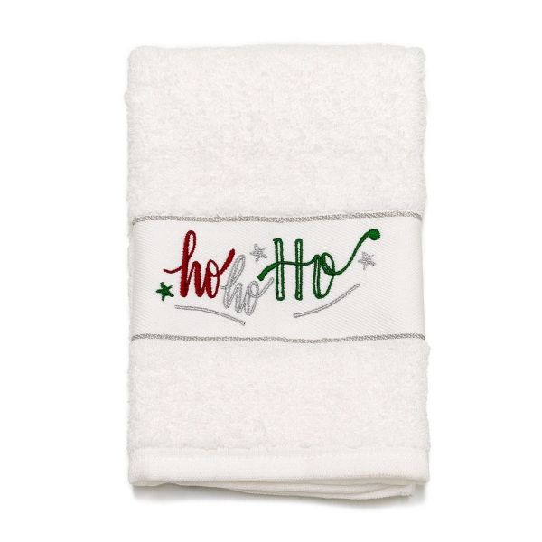 Panos Cozinha Felpo de Natal Ho Ho Ho Branco - PCOZ0153