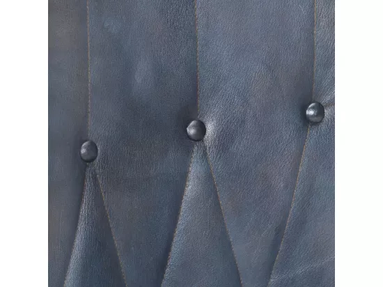 Fauteuil à oreilles Gris Cuir véritable