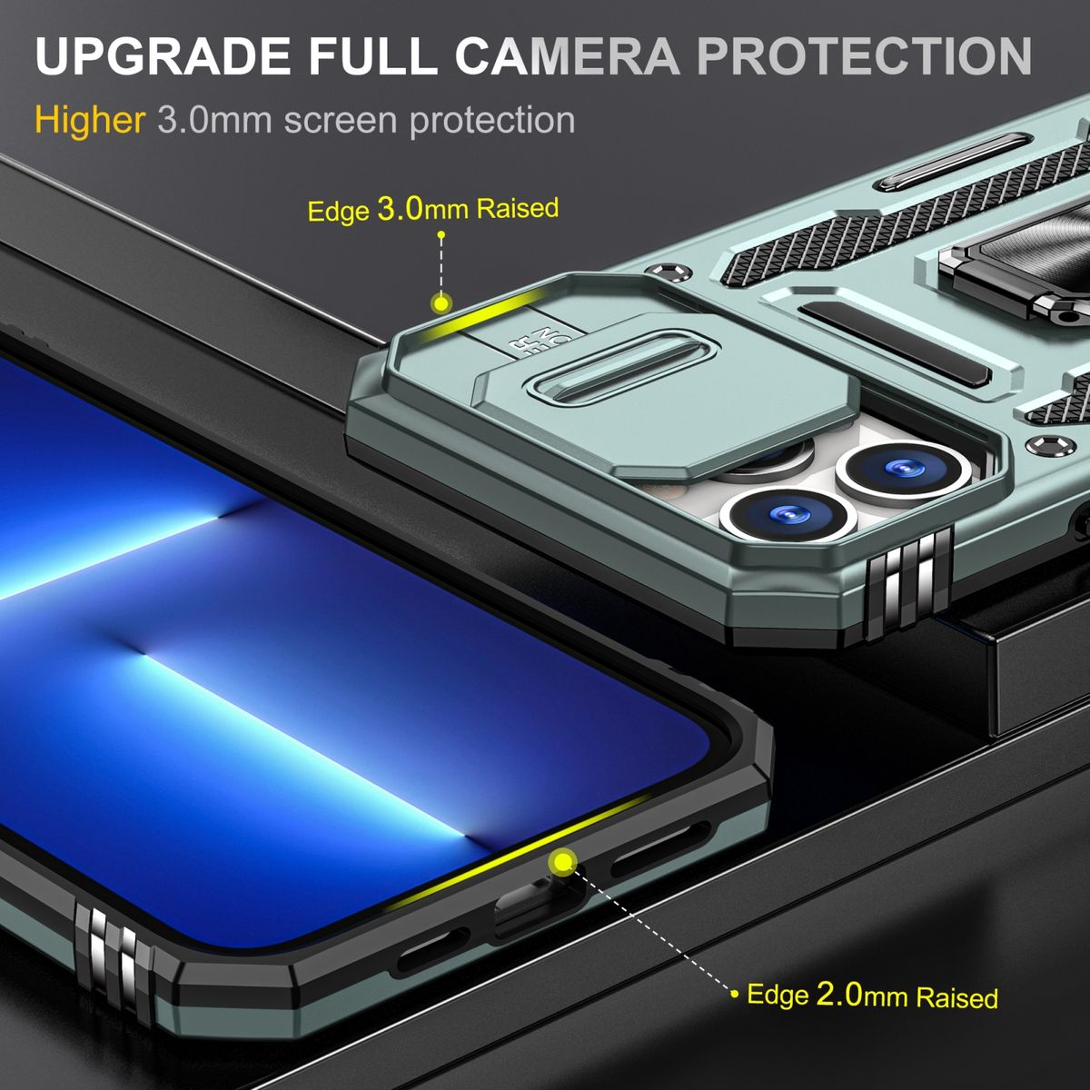 Hülle Handy Schutz für Apple iPhone 15 Pro Max Case Cover Kamera Ständer Etuis