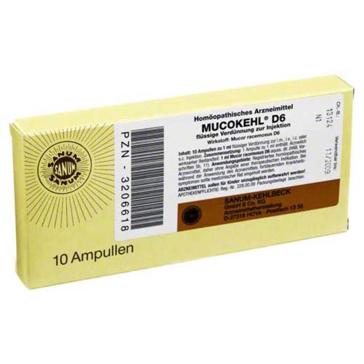 Mucokehl Ampullen D 6, 10X1 ml