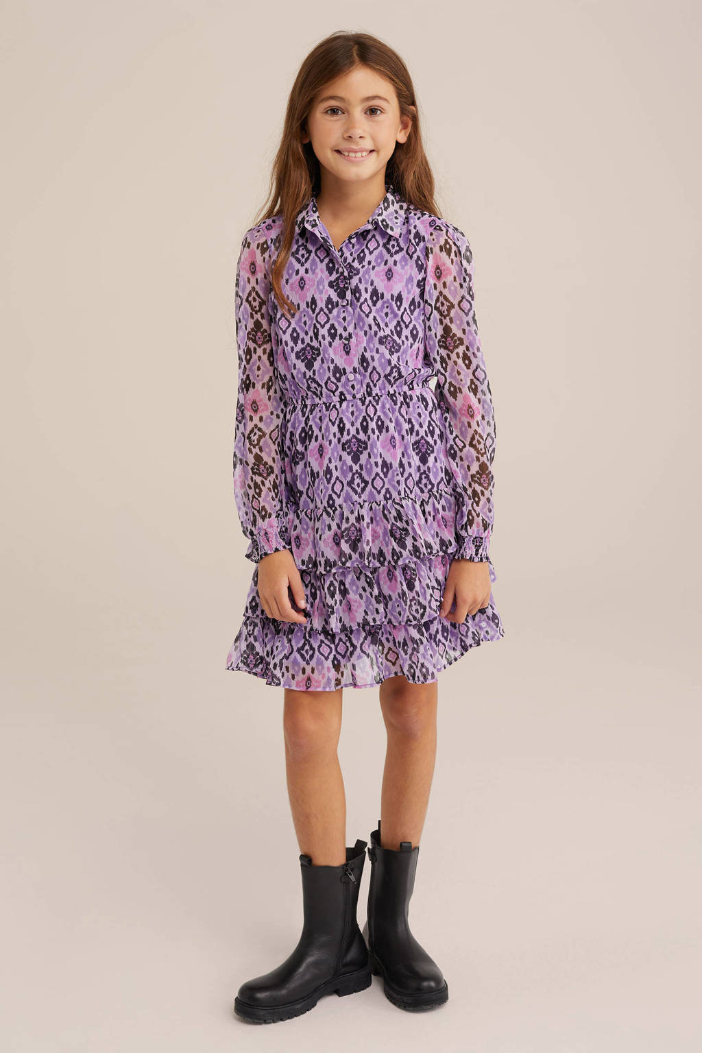 WE Fashion korte jurk paars