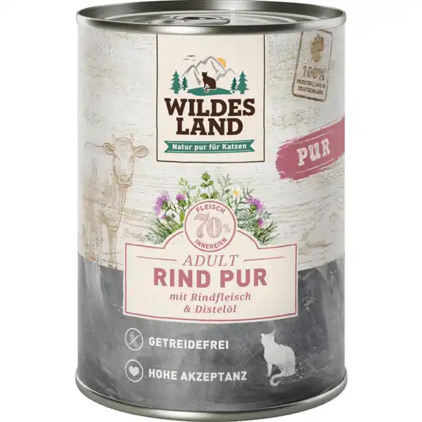 Katzenassfutter Rind PUR mit Distelöl