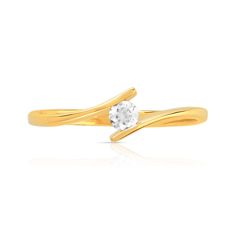 Solitaire or 750 jaune 0,1 carat