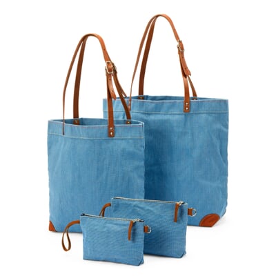 Handtasche Segeltuch, Hellblau