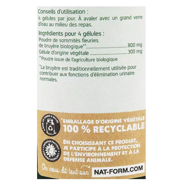 Nat & Form Bio Bruyère 200 gélules végétales