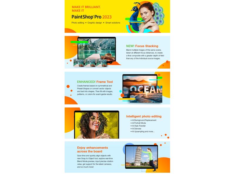 Corel PaintShop Pro 2023 Box, Vollversion Bildbearbeitungsprogramm für Windows