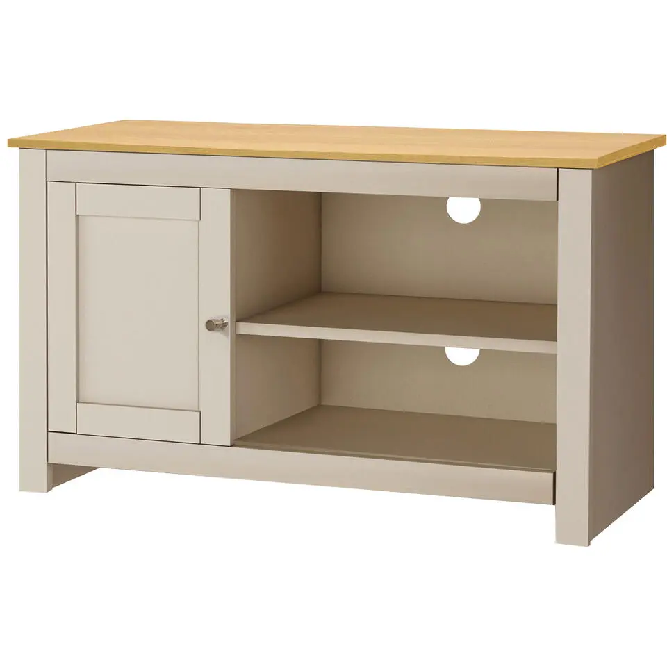 Emerald - TV-meubel met 1 deur in eiken en crème spaanplaat
