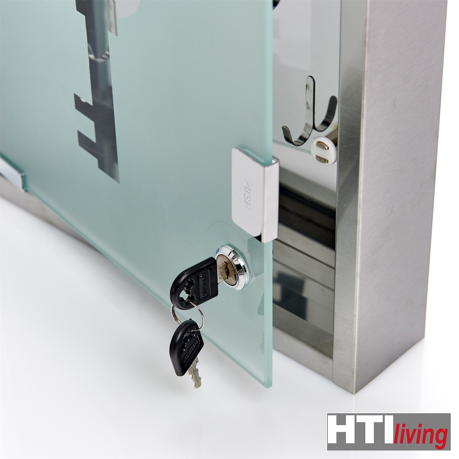 HTI-Living Schlüsselkasten Edelstahl/Glas