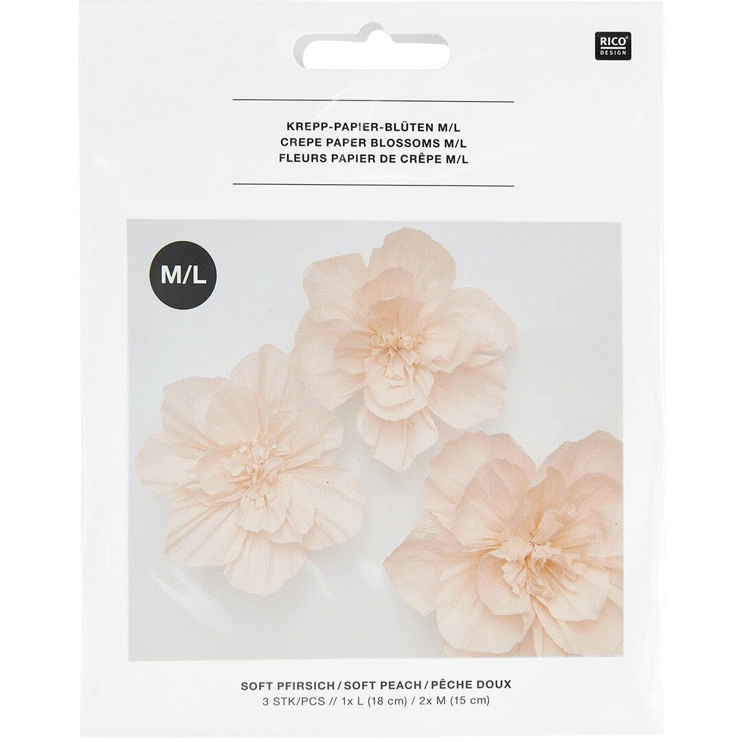 Feestversiering crêpepapier bloemen - 3st