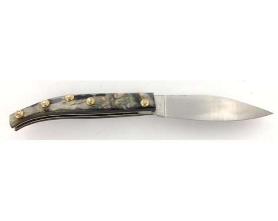 Agenais 12 cm - Bélier - Guilloché - rosettes apparentes Couteau de Poche PassionFrance