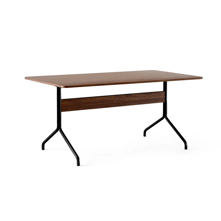 &Tradition - Pavilion Dining Esstisch AV18, 160 x 90 cm, Walnuss lackiert / Gestell schwarz