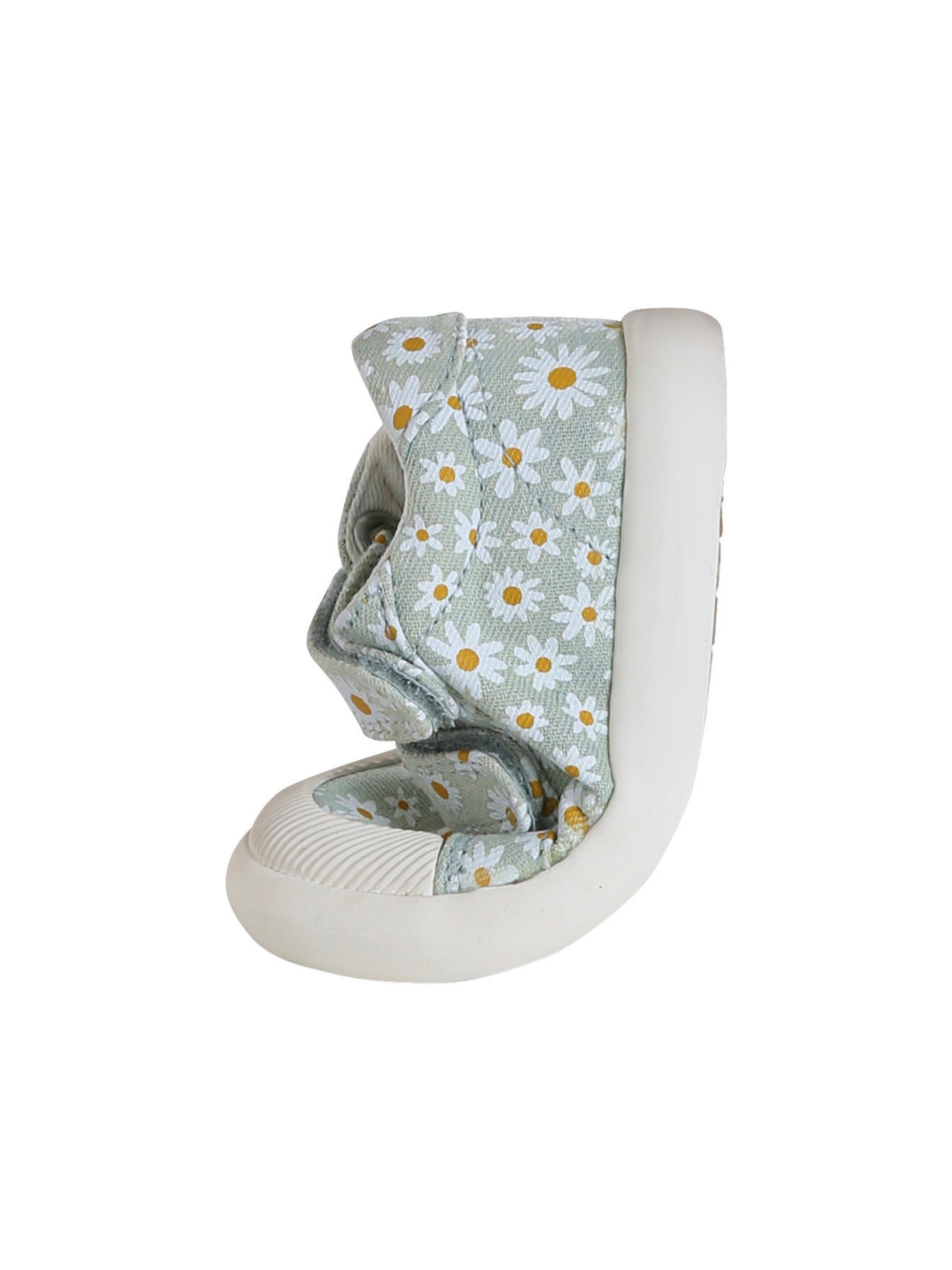 Vertbaudet Mädchen Baby Stoffschuhe, Klett blau bedruckt