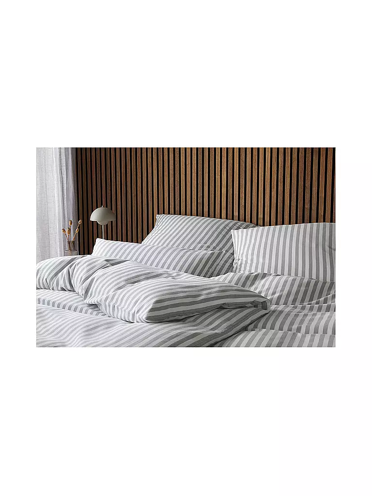 ELEGANTE Flanell Bettwäsche HUXLEY 70x90cm/140x200cm grau grau